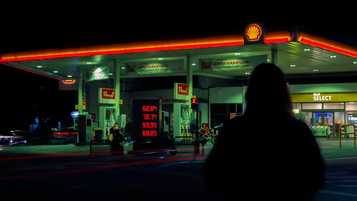 angry consumers at gas station