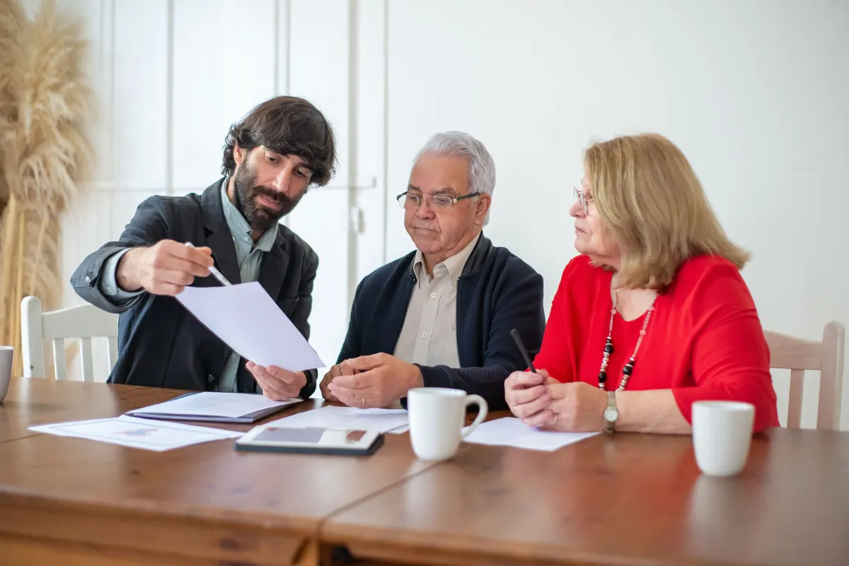 financial adviser discussing investments