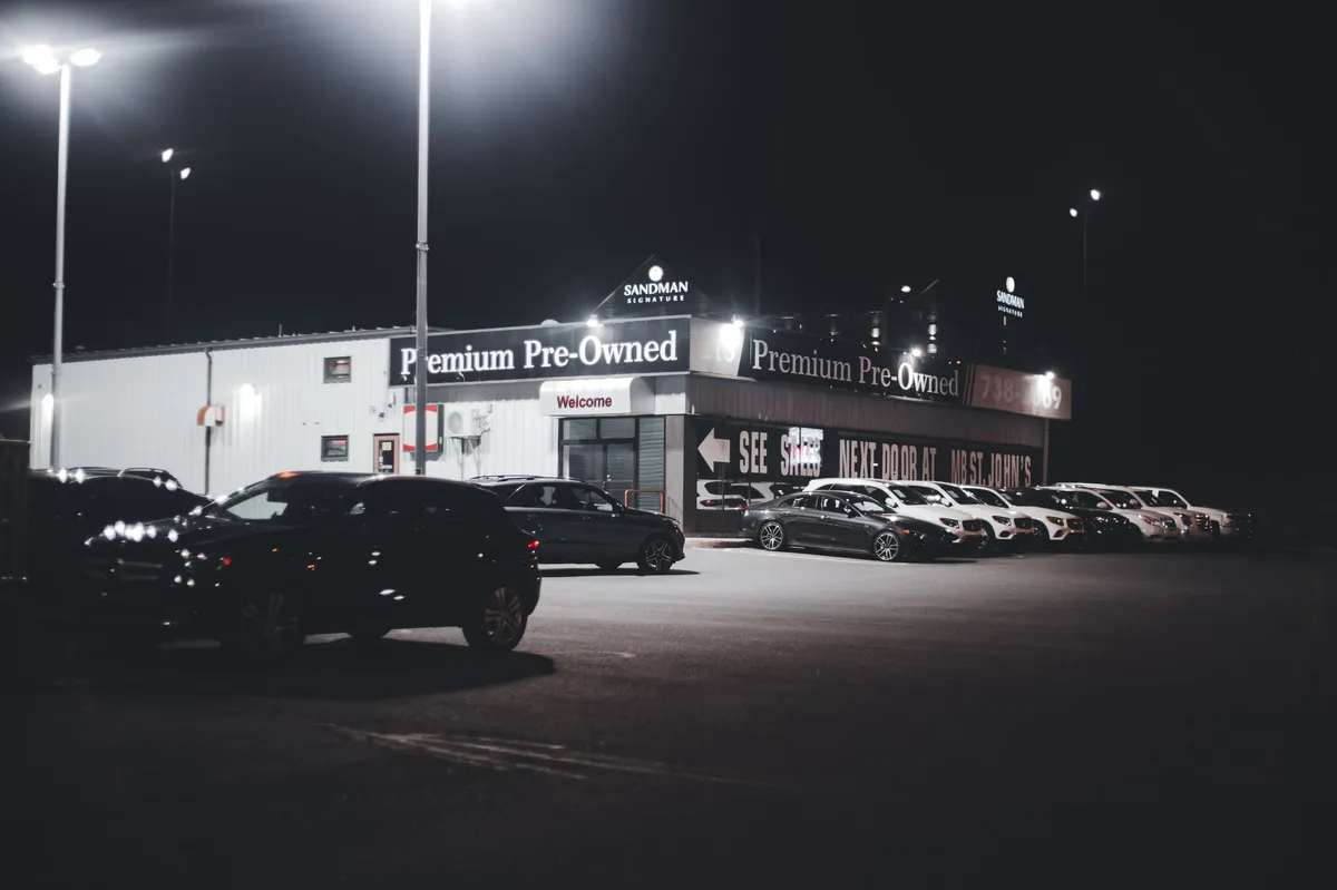 used car dealership exterior