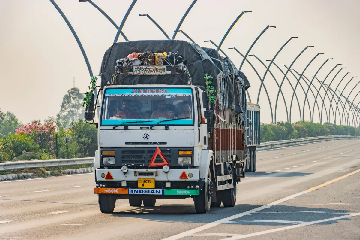 logistics truck on highway