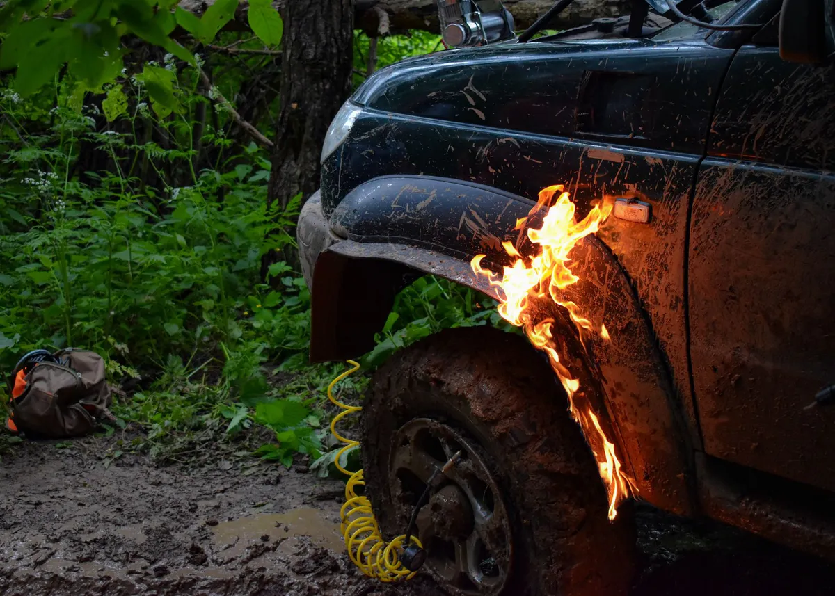 SUV fire hazard warning