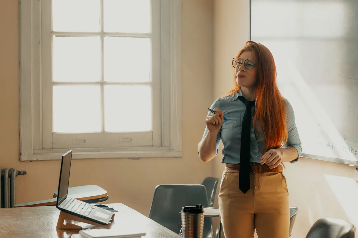 thoughtful professor in office