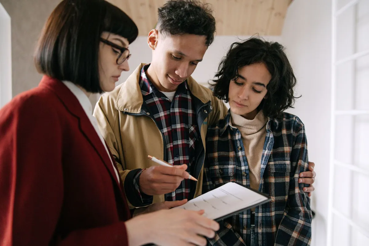 family discussing real estate