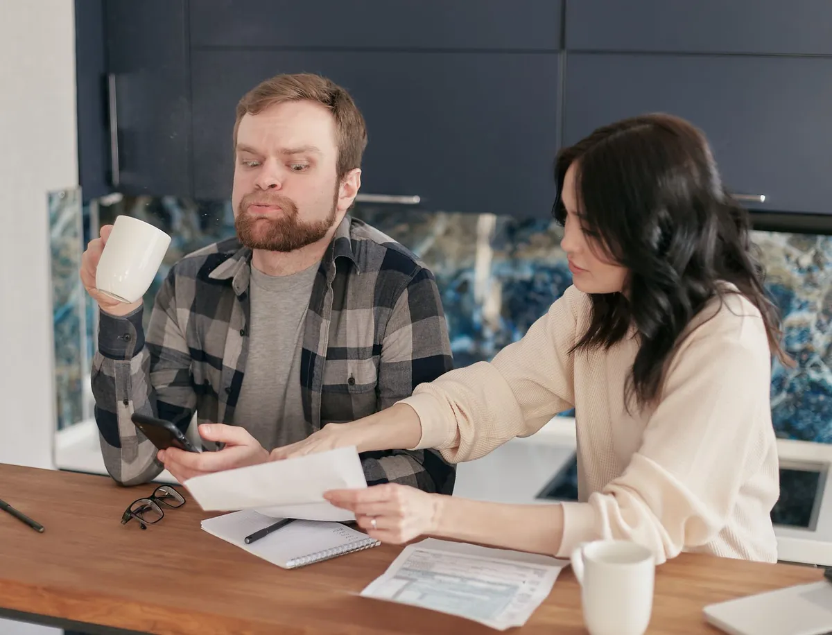 family discussing finances