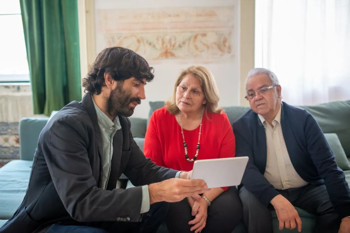 family discussing wealth management