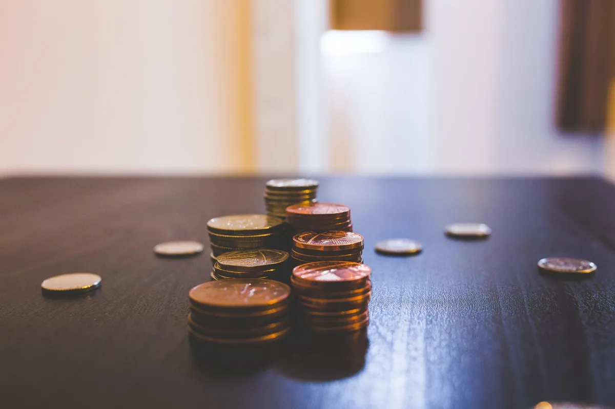coins on a table