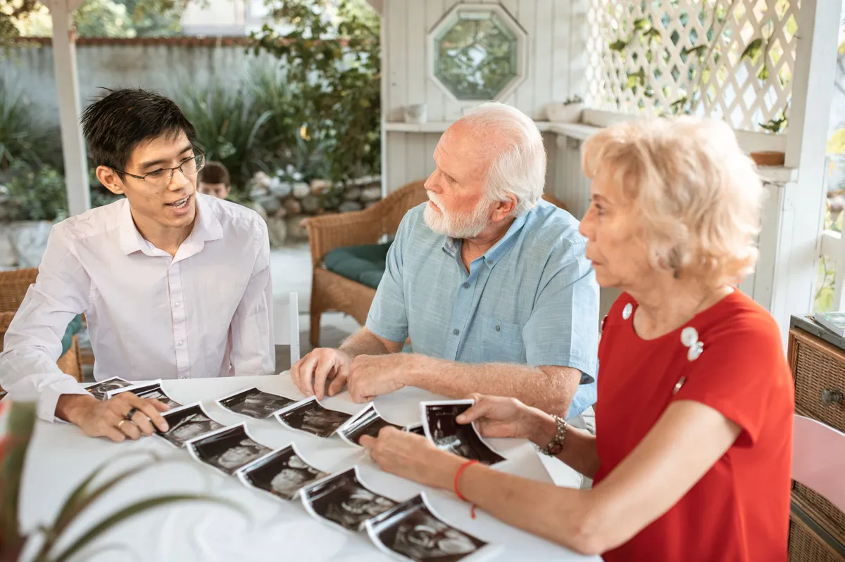 elderly couple discussing healthcare