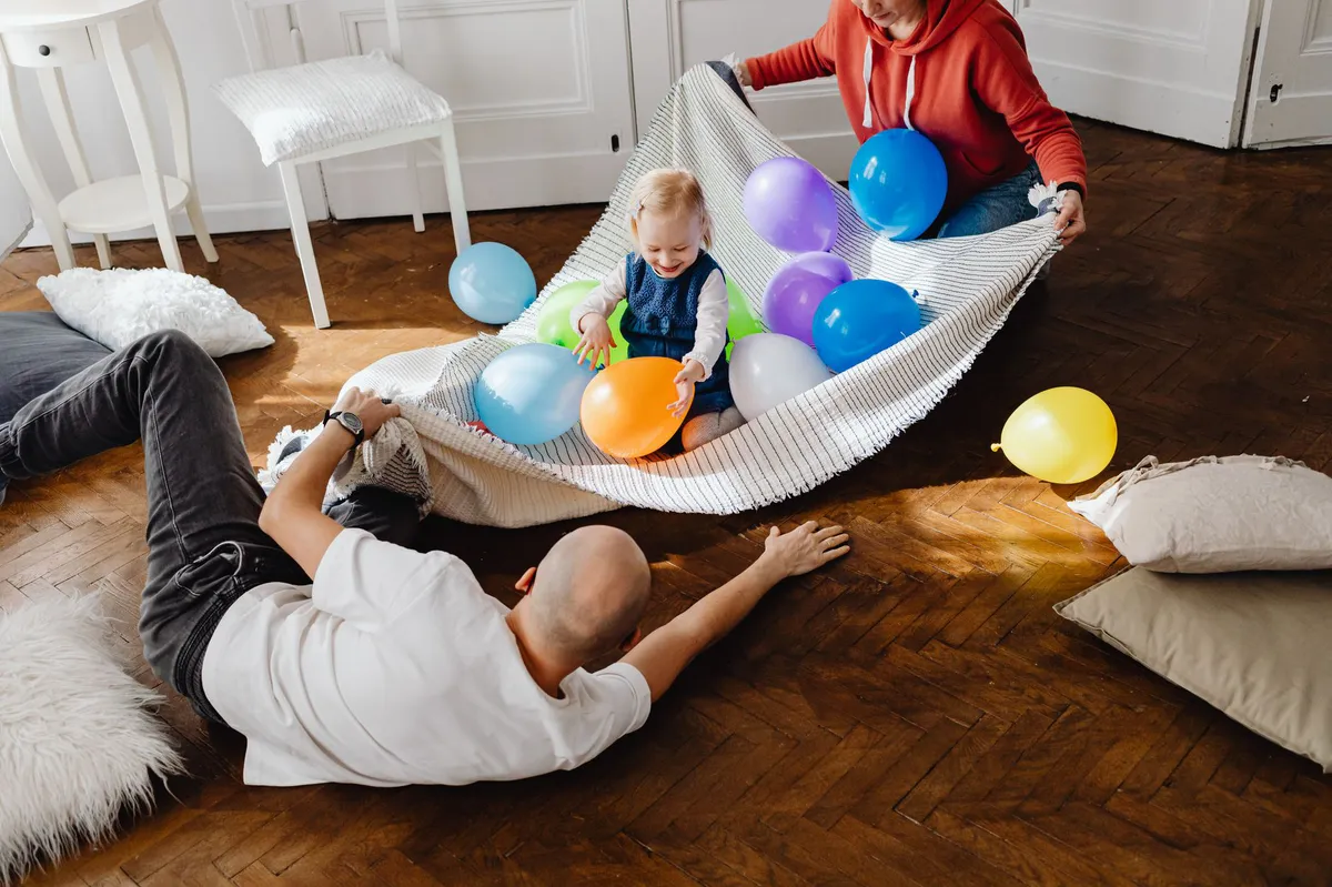 family enjoying home activities