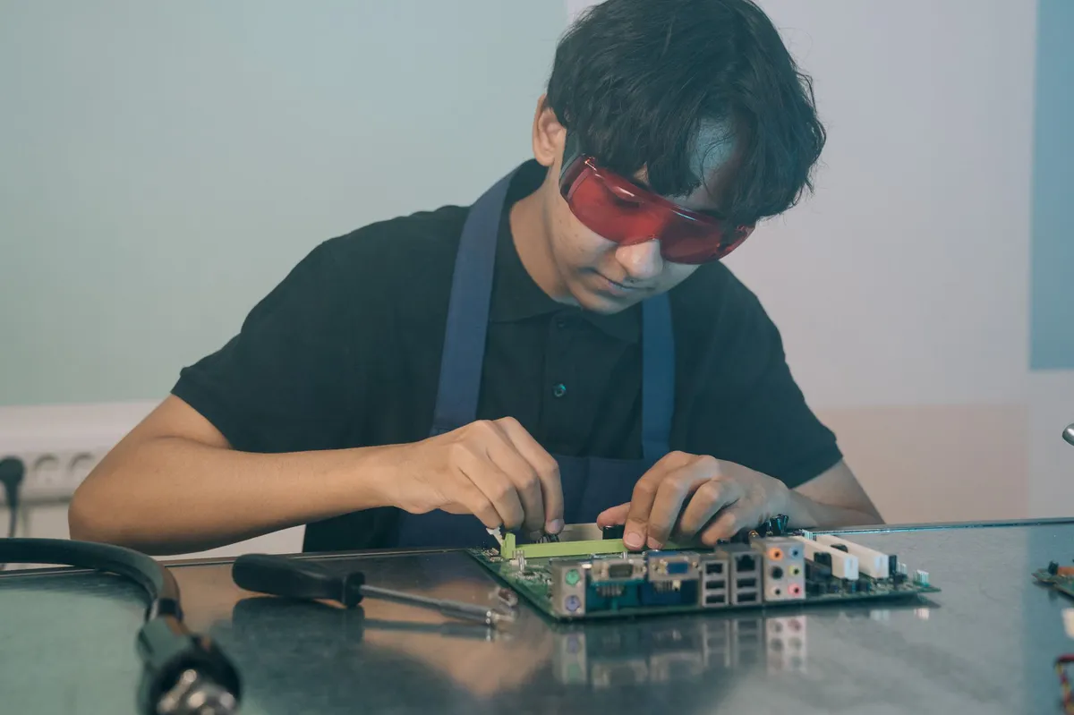 group of engineers working on semiconductors