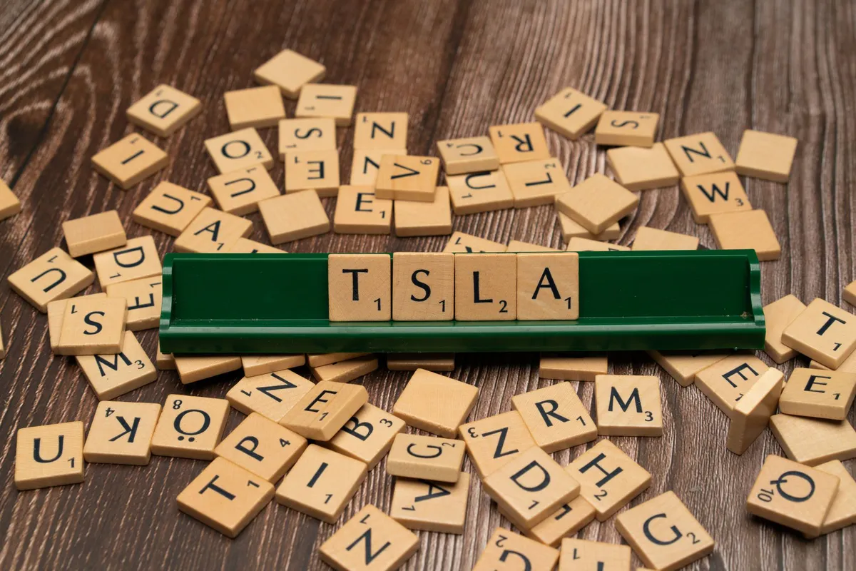 Tesla stock market graphic