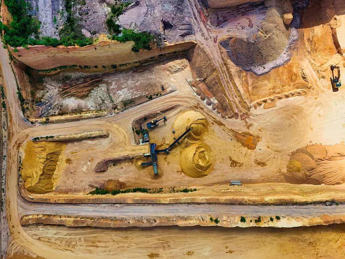 mining operations aerial view