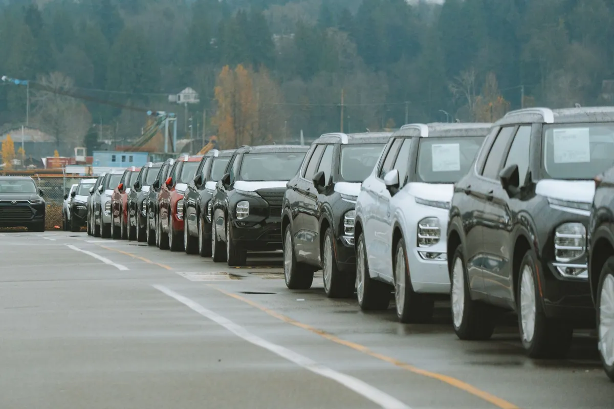 car dealership with SUVs