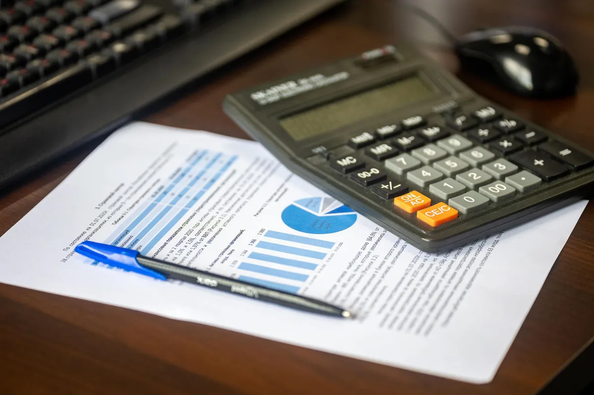 calculator and financial documents