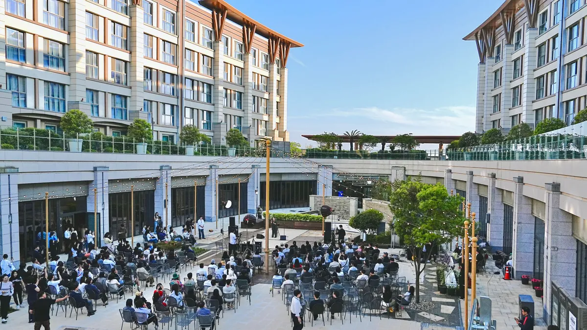 corporate gathering outdoors