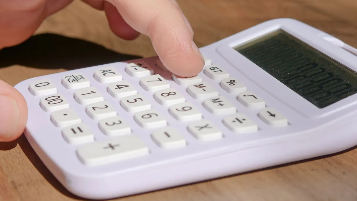 financial calculator closeup