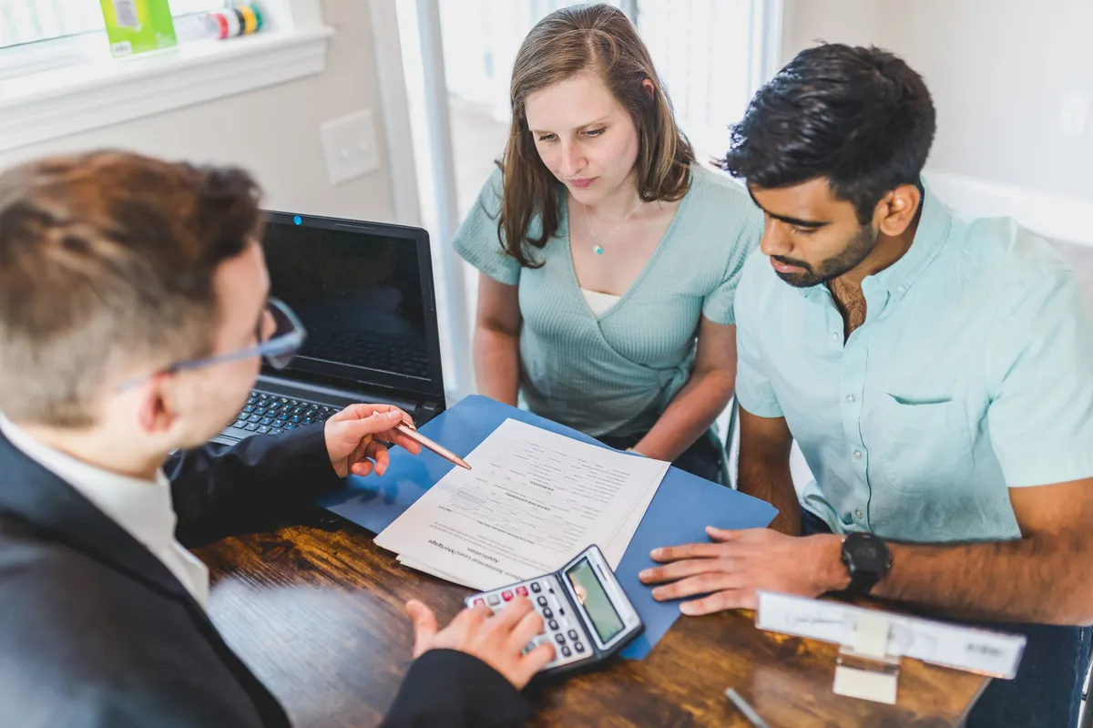 couple reviewing mortgage options