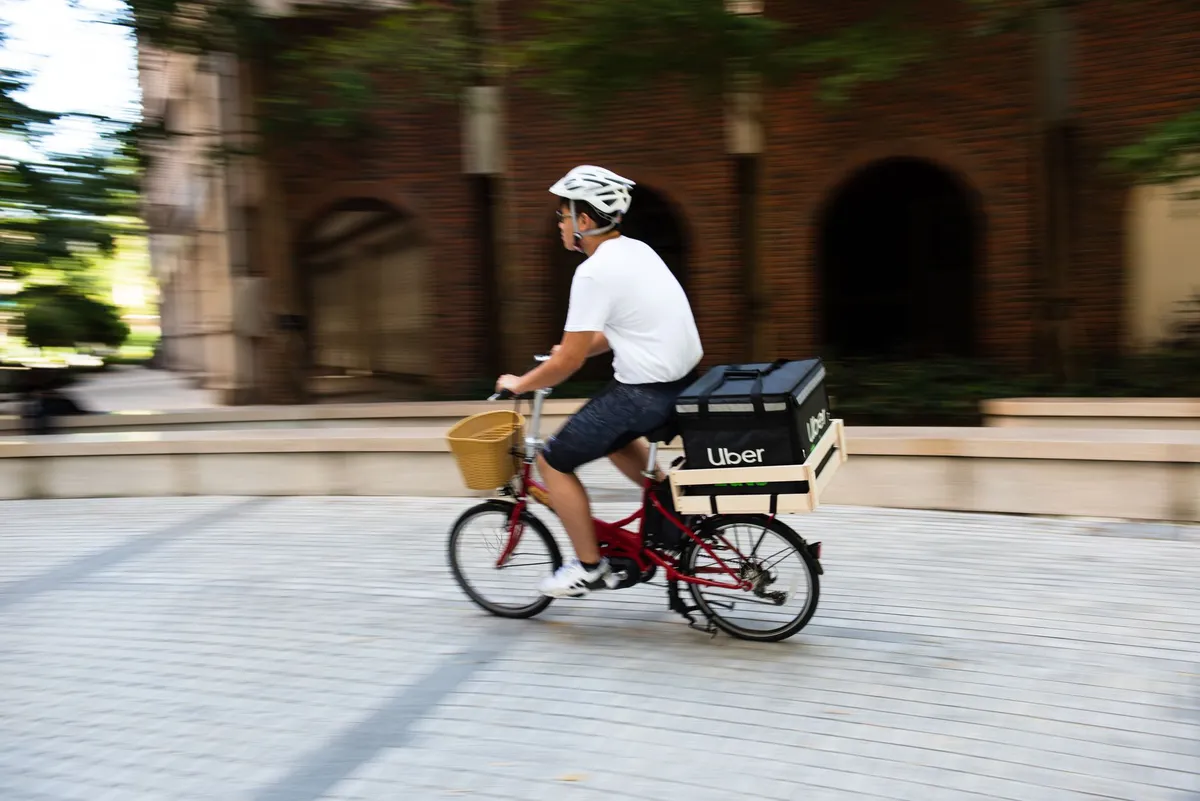 Uber delivery service in action