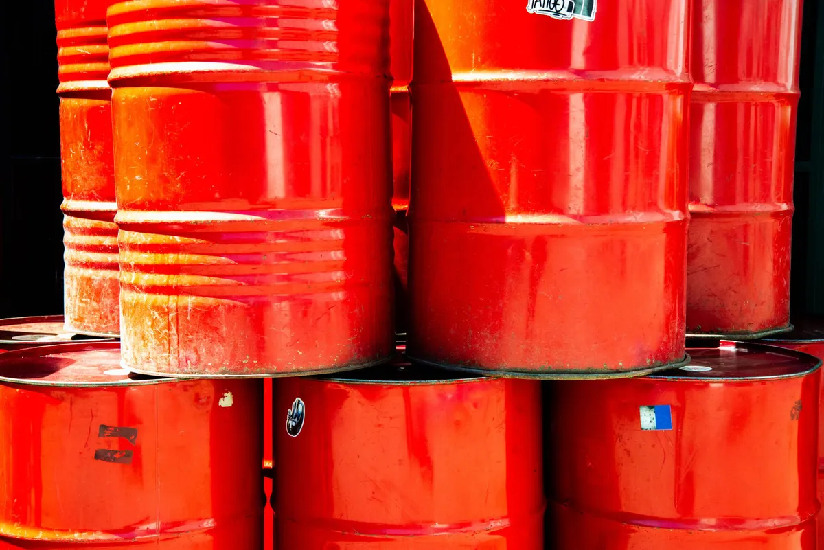 oil barrels in storage