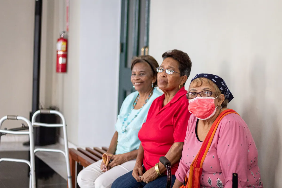 community gathering with seniors