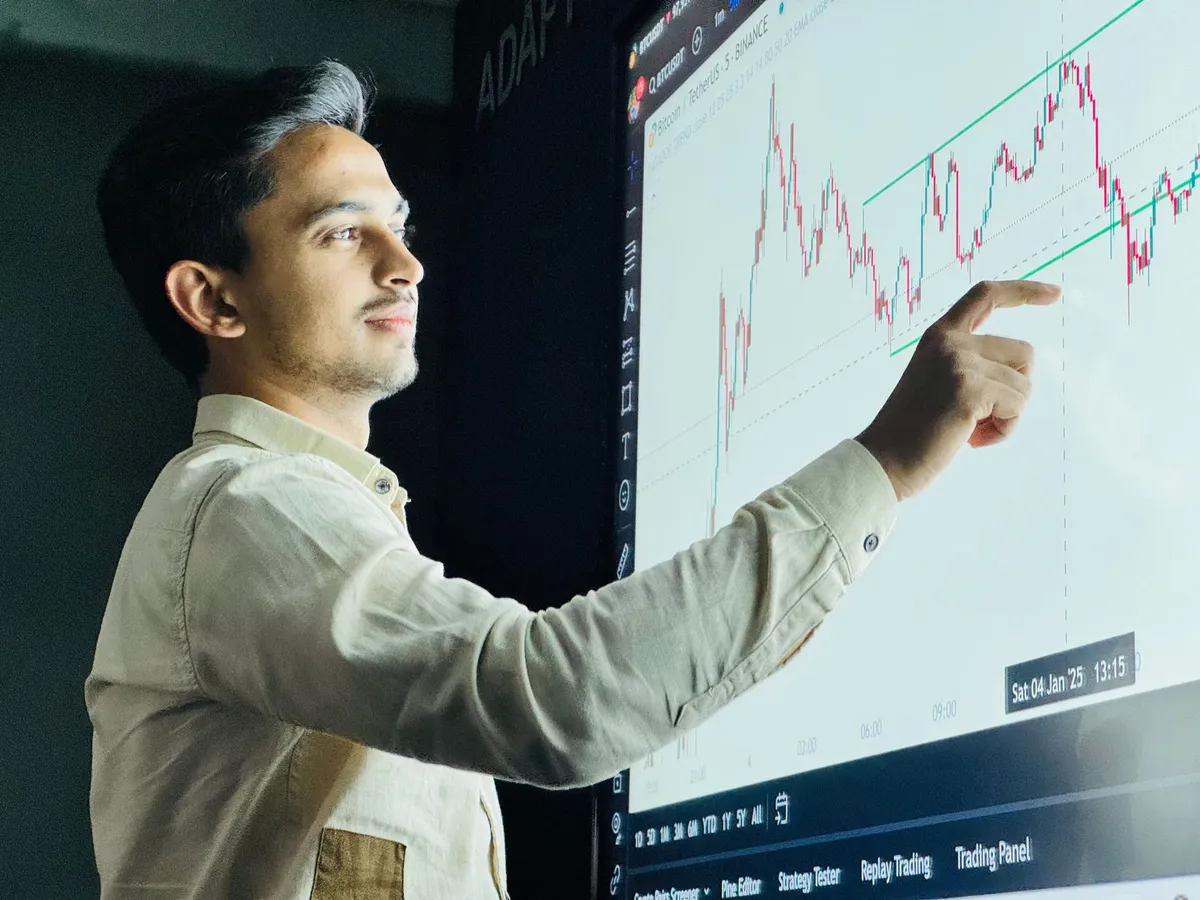 investor studying stock trends