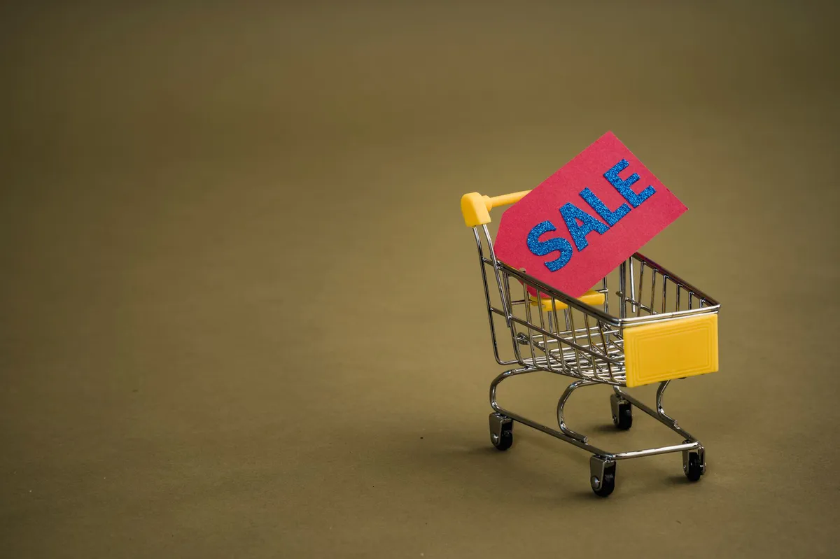 shopping cart with small items