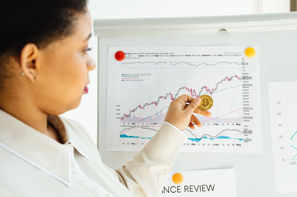 woman reviewing investment portfolio