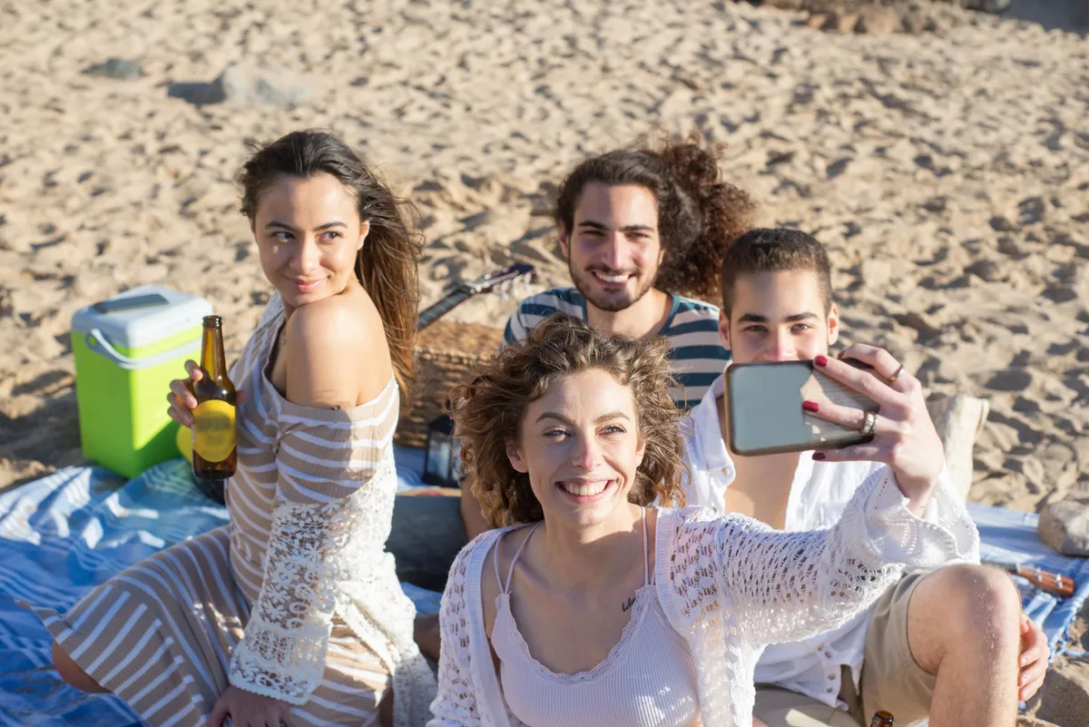 group of friends making memories