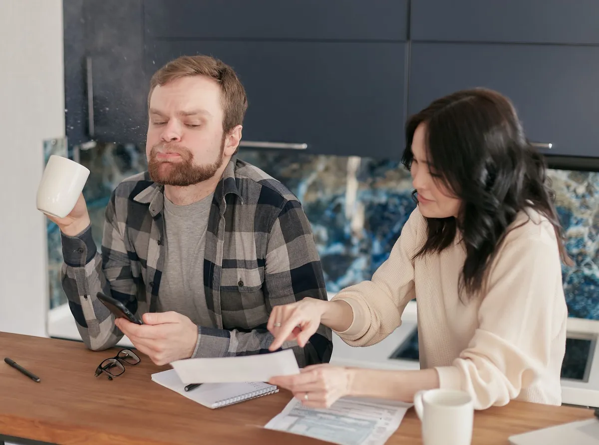 stressed family budgeting