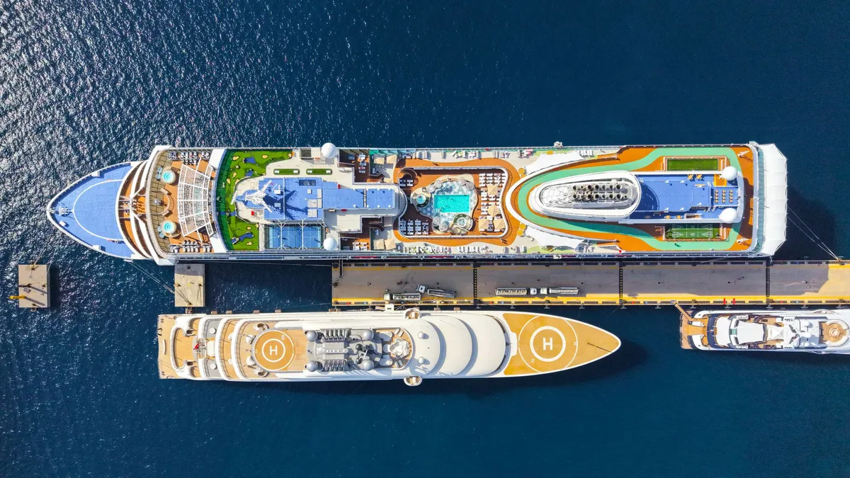 cruise ship docked in port