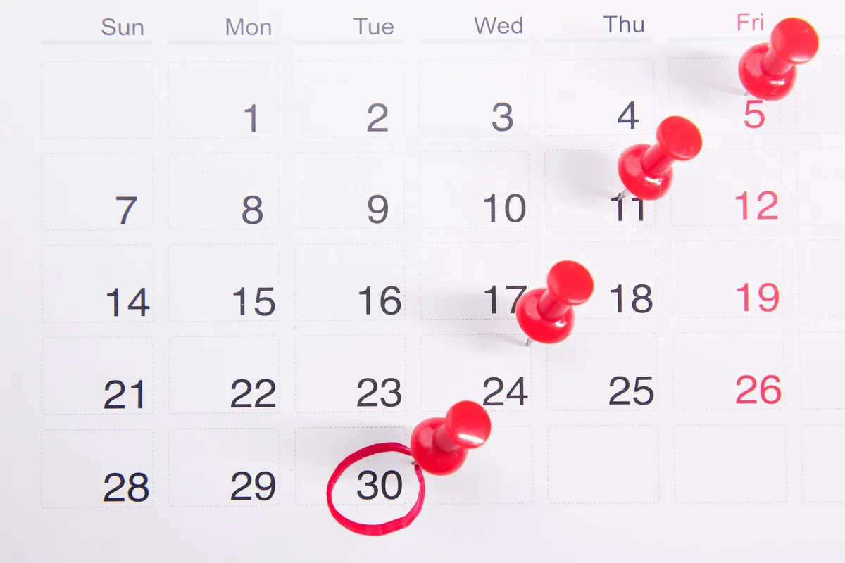 calendar with marked date