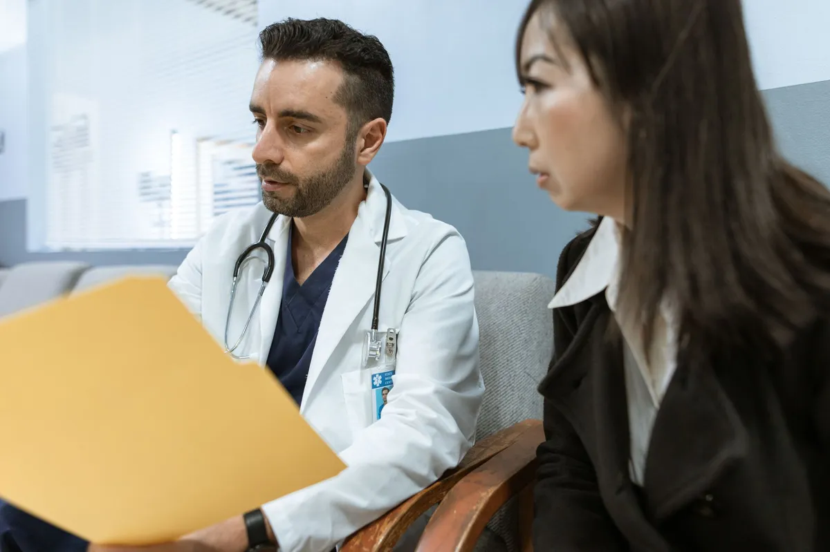 healthcare discussion between doctor and patient