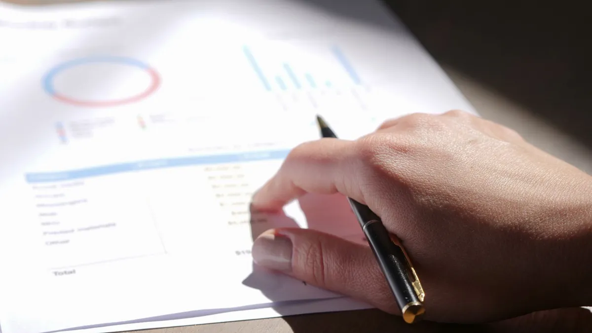financial documents closeup