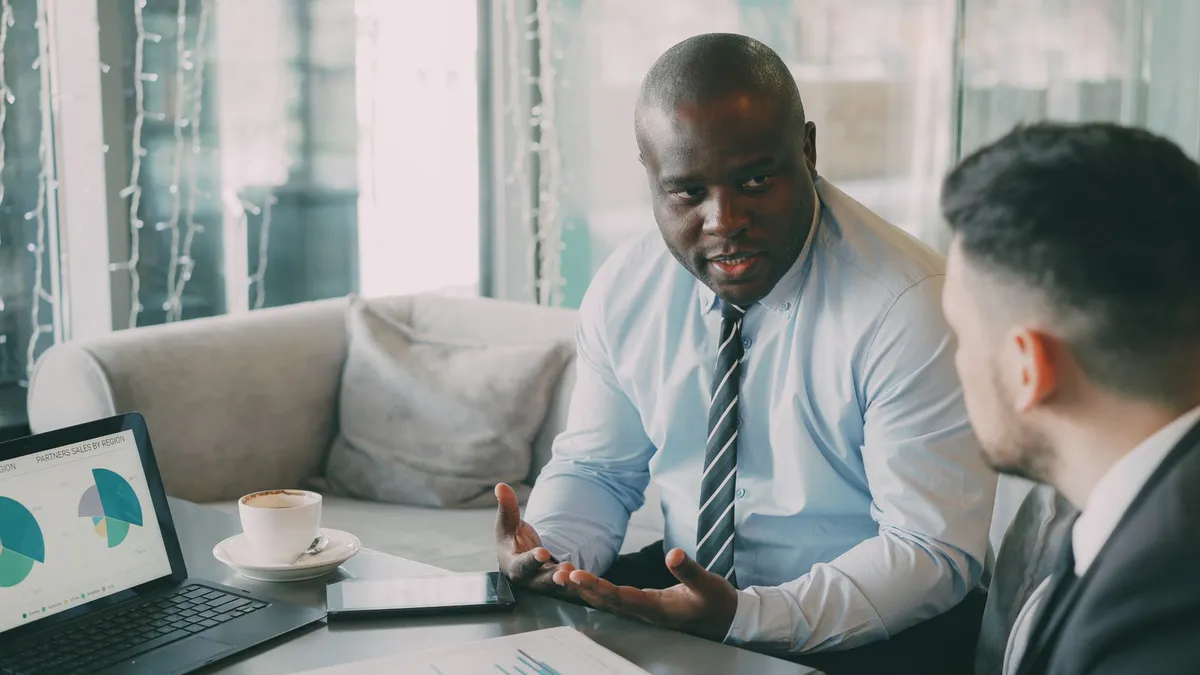 modern financial advisor meeting