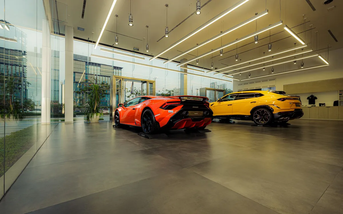 luxury cars showroom