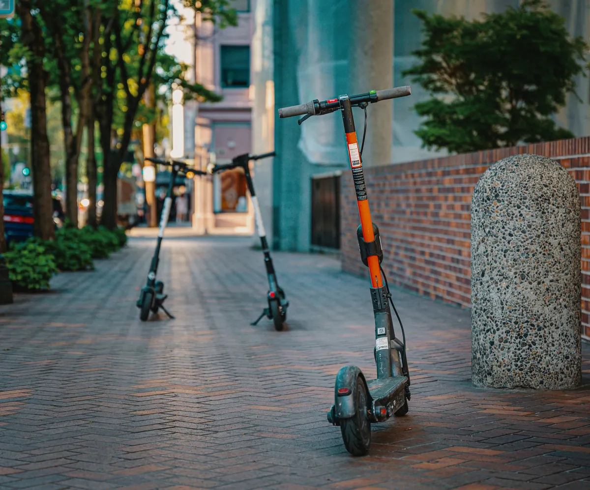electric scooter in city