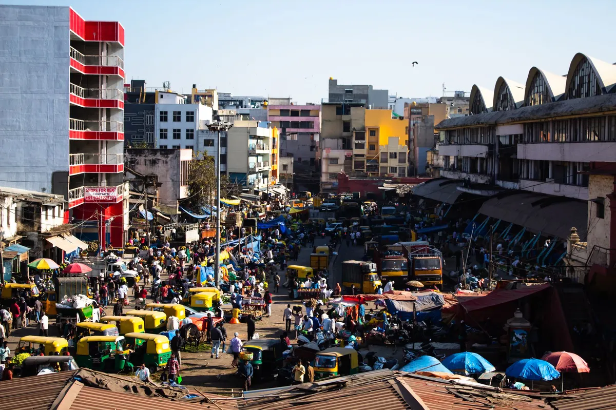 bustling city street