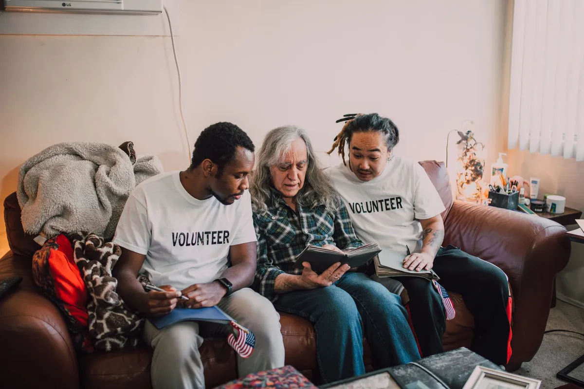 family discussing charities