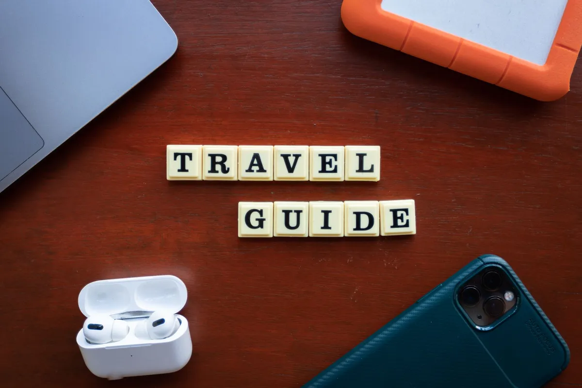 travel planning with laptop