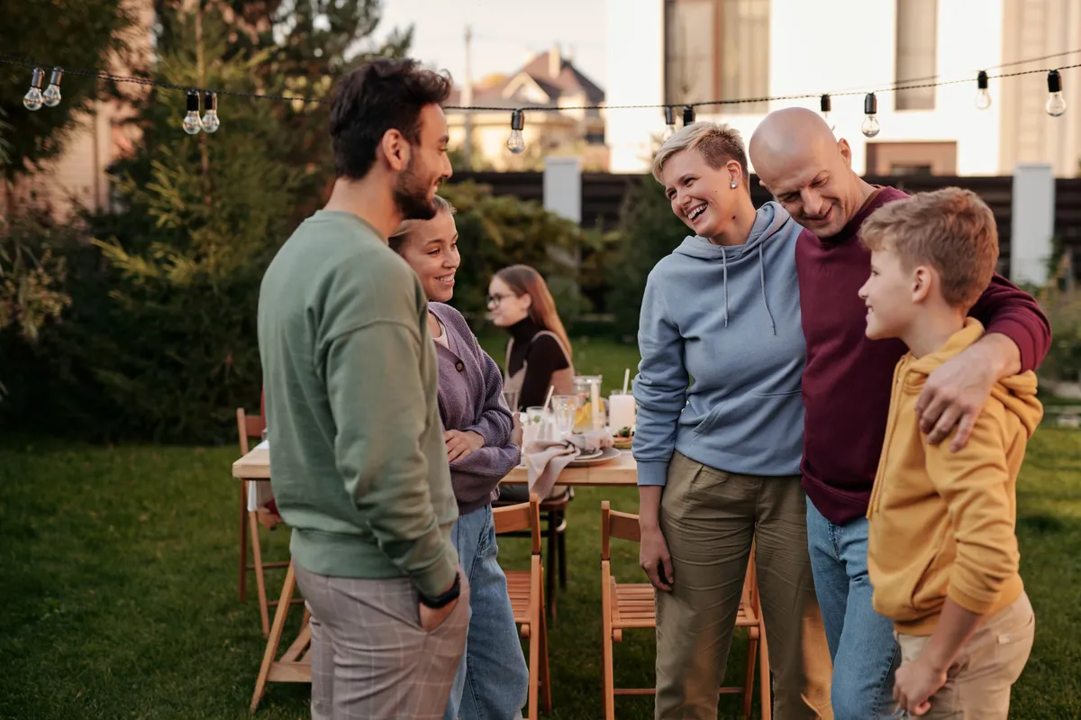 family gathering outdoors