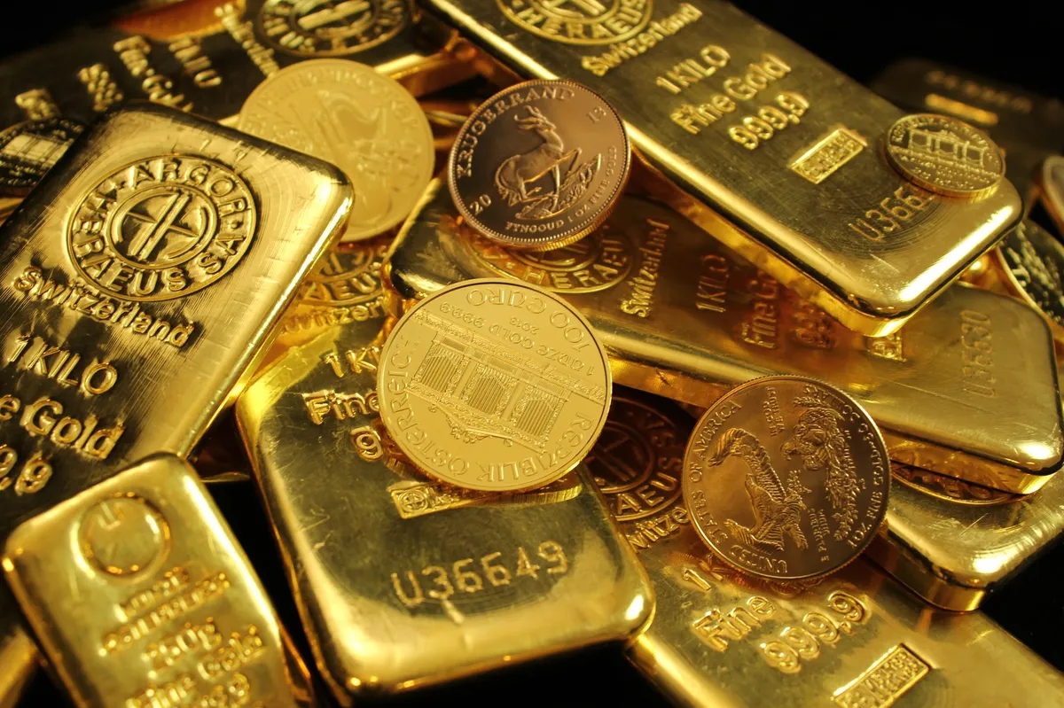 gold bars in vault