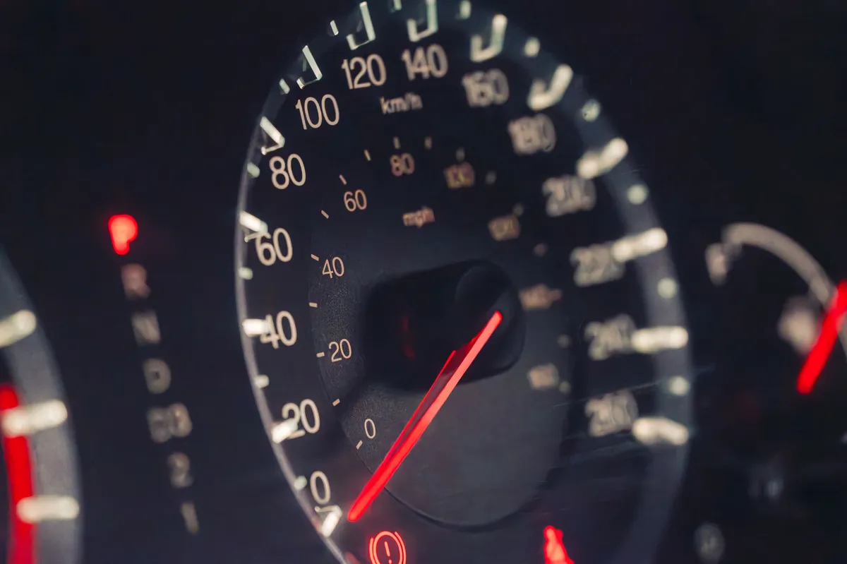car odometer closeup