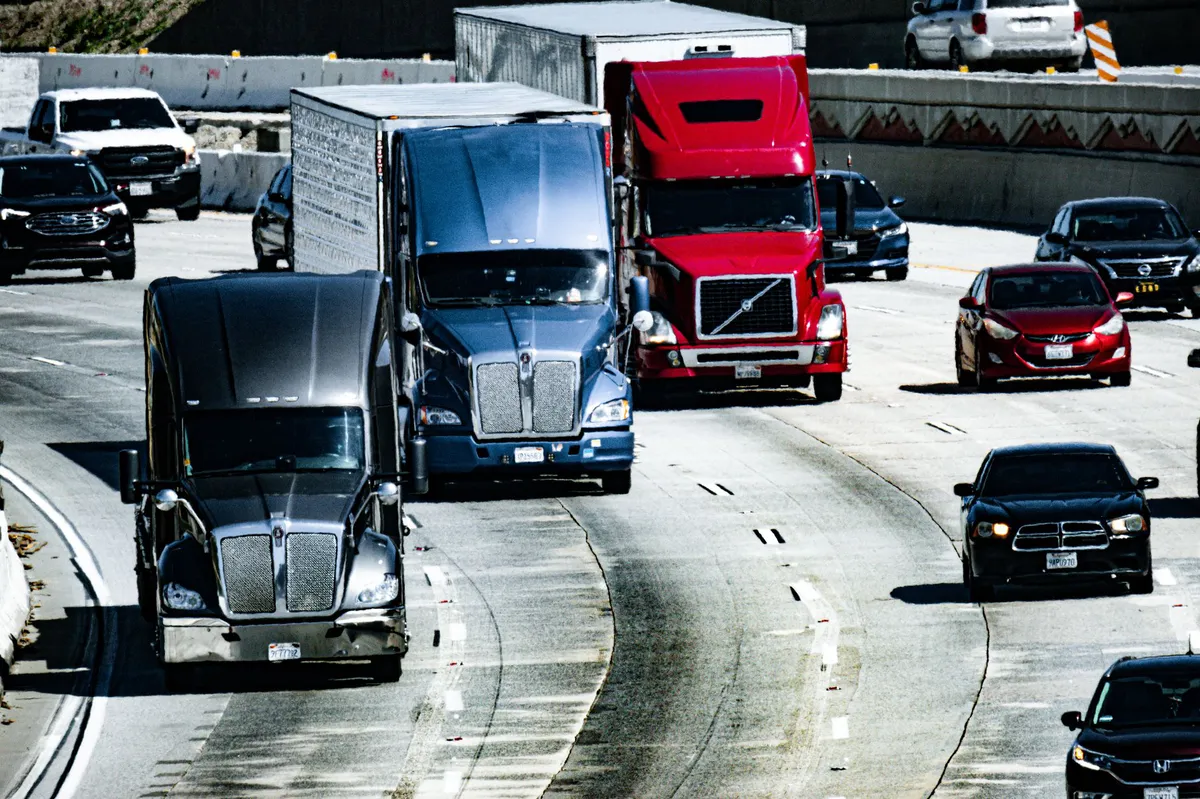 freight trucks on highway