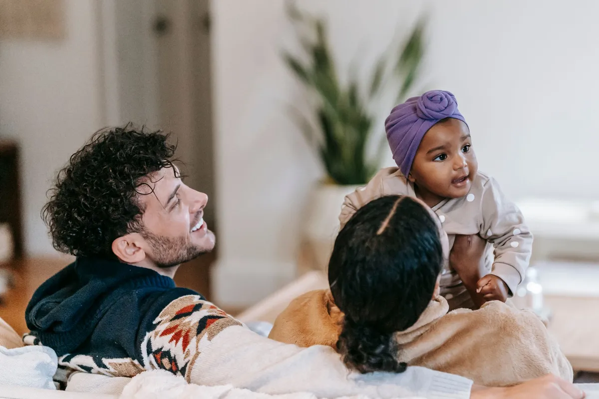 diverse immigrant family at home