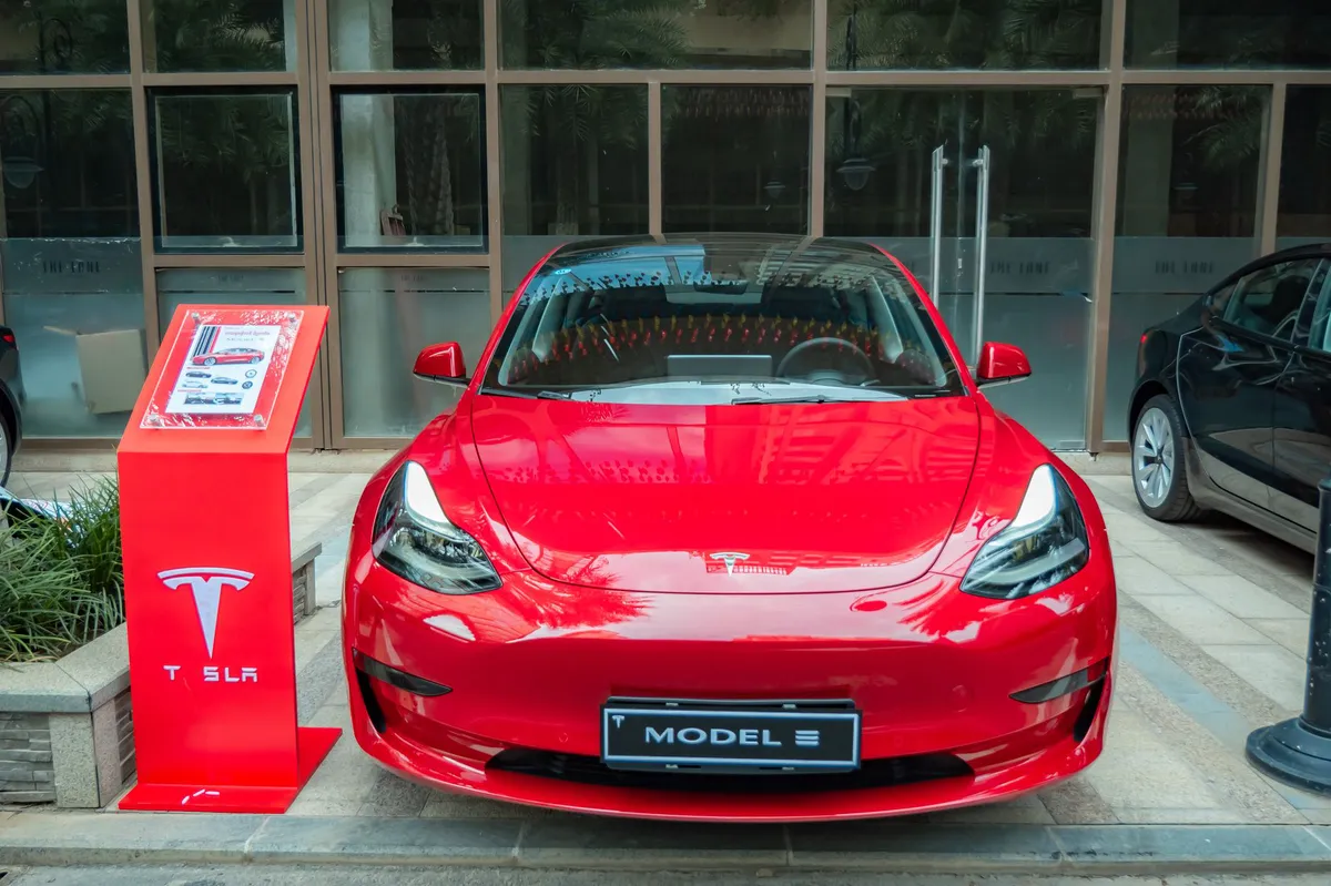 Tesla electric vehicle showroom