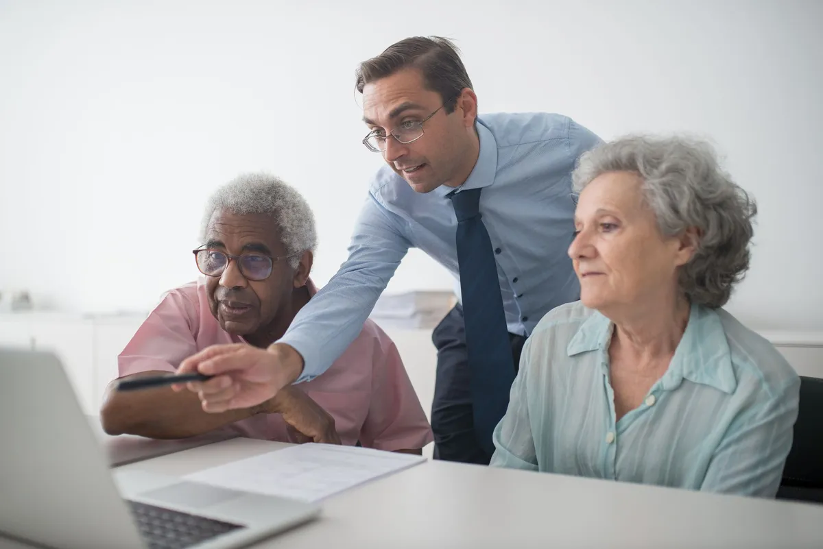 financial advisor helping clients