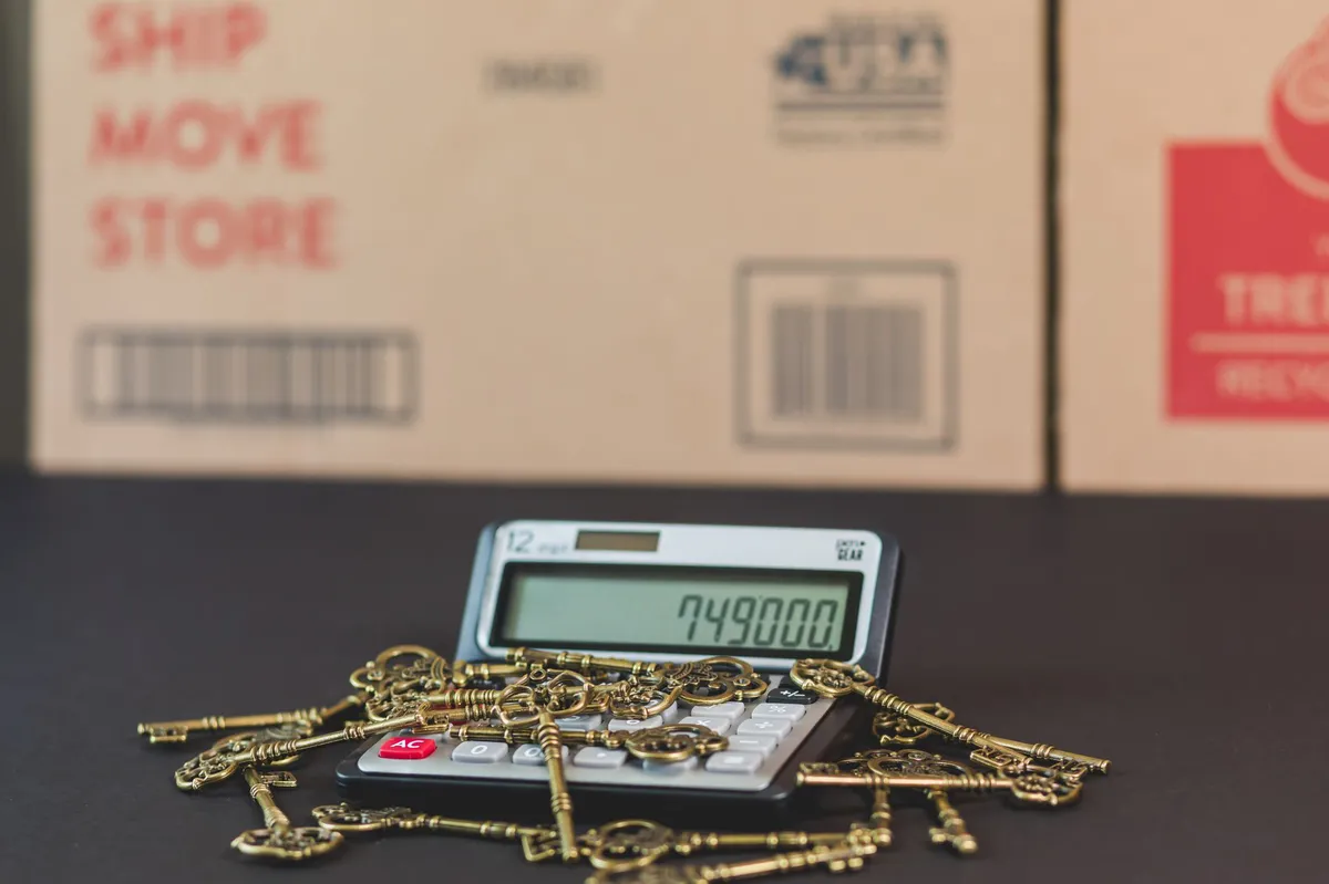 calculator with house keys
