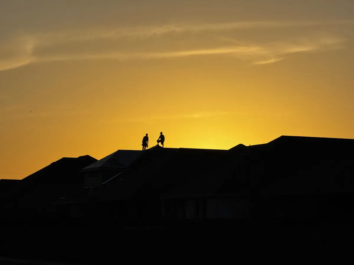 Texas home with a sunset