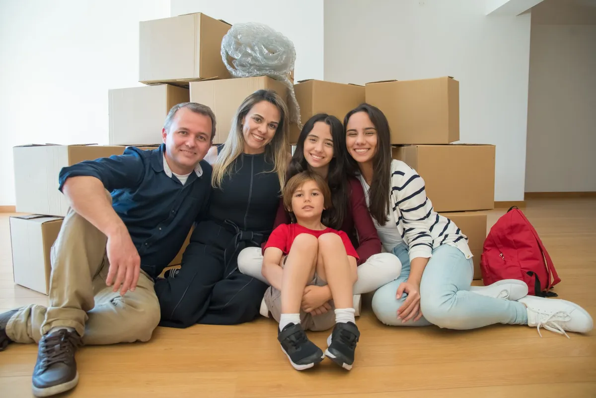 family moving into new home