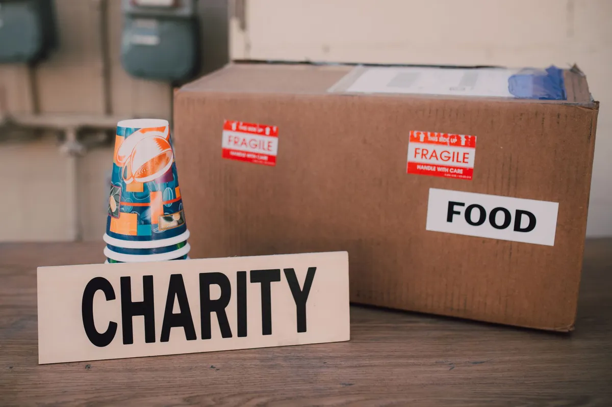 charitable donations closeup