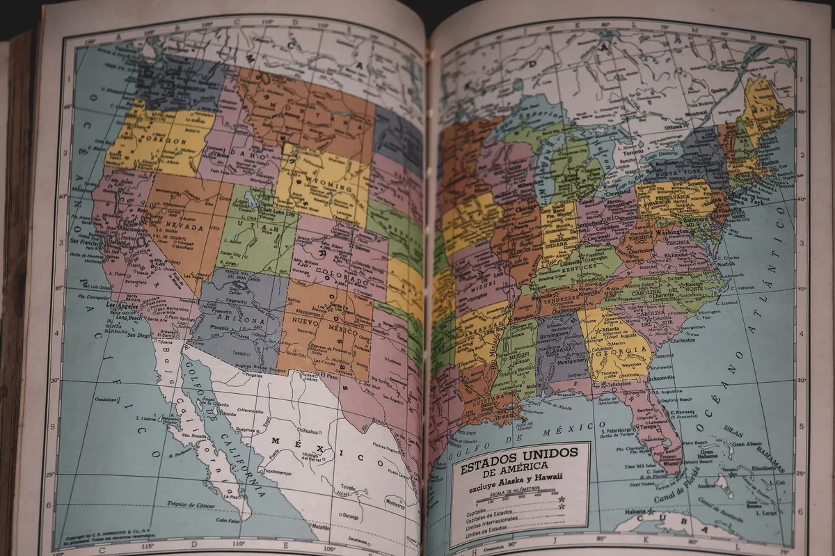 map of US states
